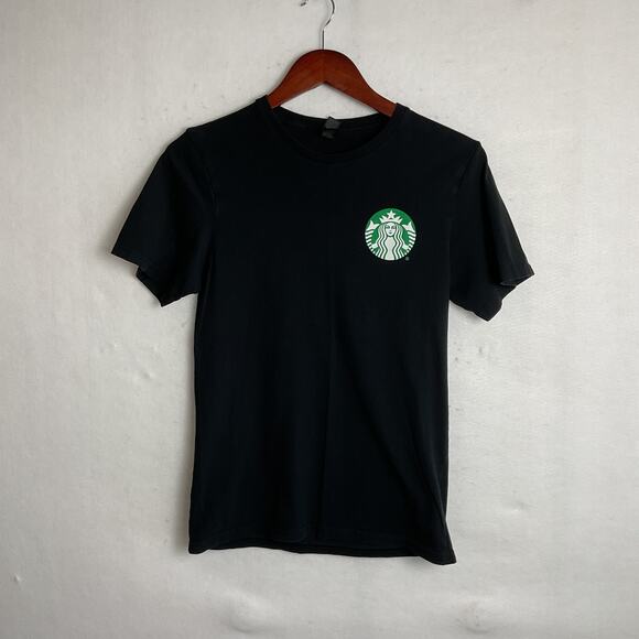 Starbucks Womens American Sign Language ASL Short Sleeve Logo Tee Small Black - Picture 3 of 11
